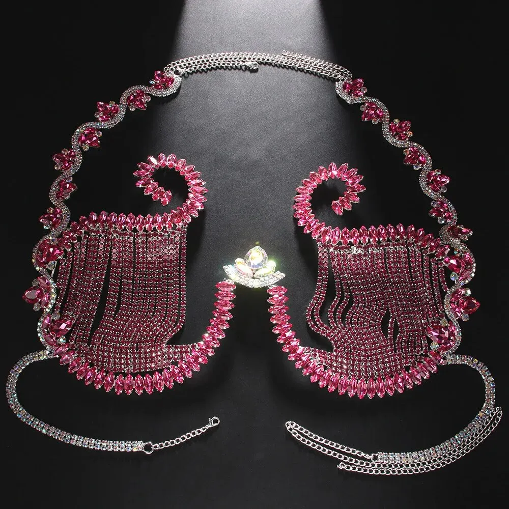 Rave Pink Crystal Chest Bracke - đánh giá và giá Body Jewelry Retainers