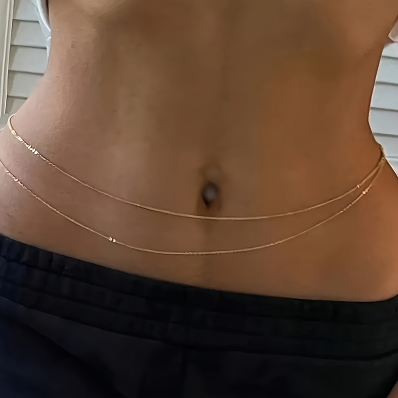 1Double-Layer Gold Metal Waist - đánh giá và giá Body Jewelry For You