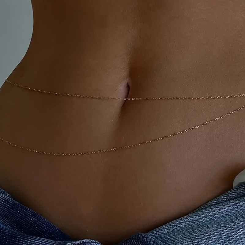 1Double-Layer Gold Metal Waist - đánh giá và giá Body Jewelry For You