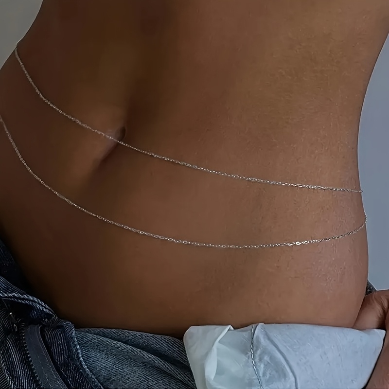1Double-Layer Gold Metal Waist - đánh giá và giá Body Jewelry For You